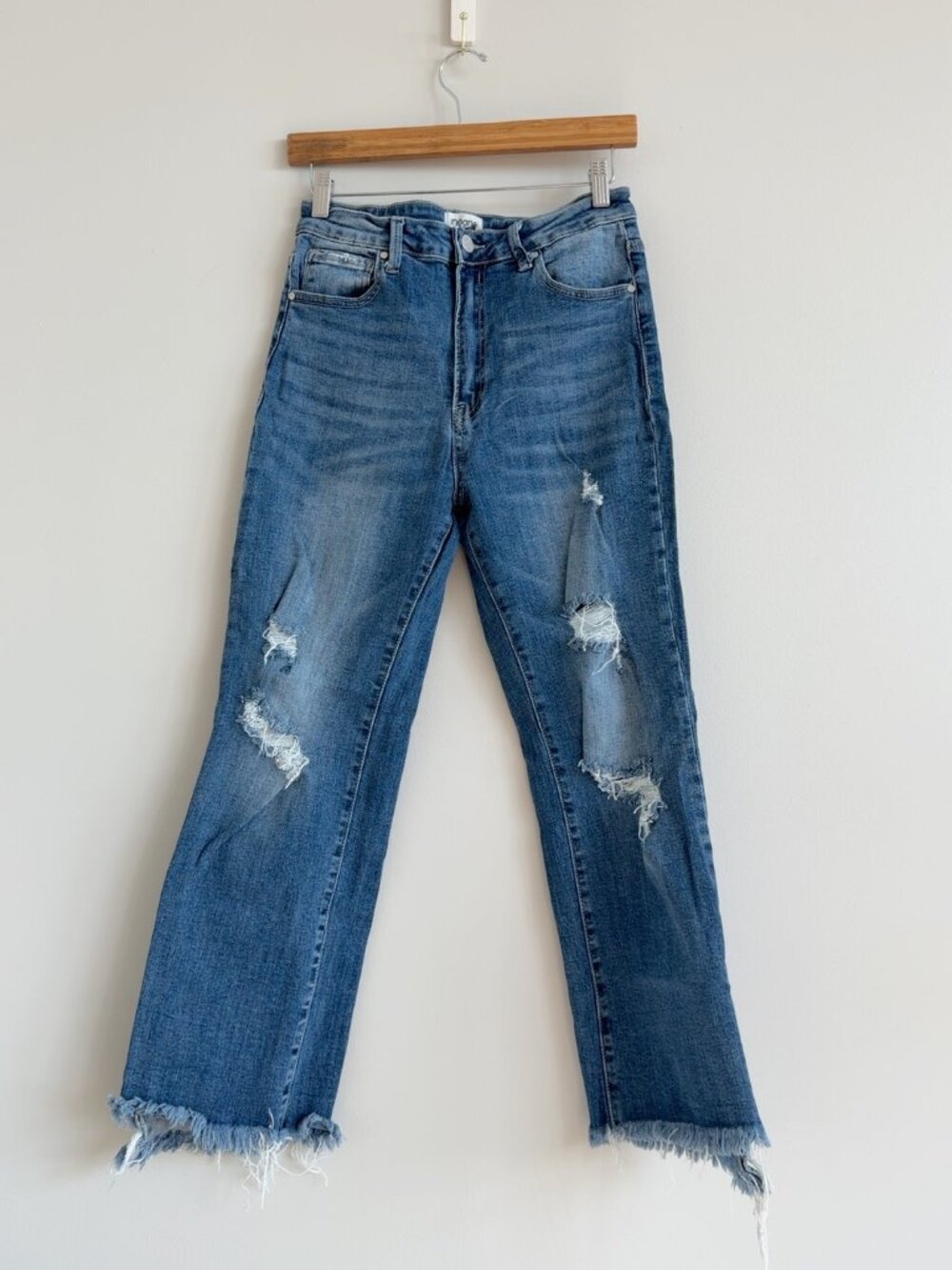 Insane Gene Los Angeles Distressed High-Rise Straight Jeans | Size 11 (29)